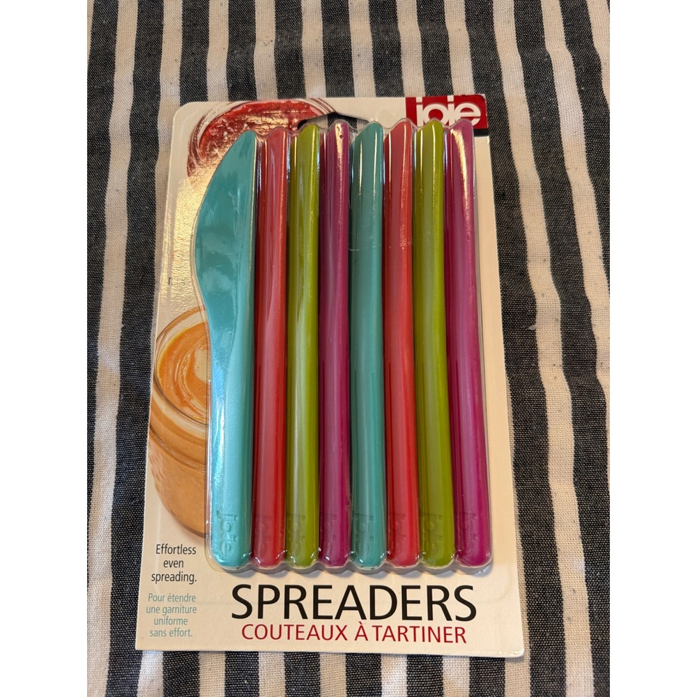 Joie MSC International 8 Piece Spreader Set Colorful BPA Free Plastic Knives NEW